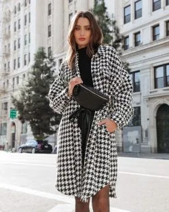 Call Me Pocketed Houndstooth Coat - FINAL SALE -clothes Sales Callmepocketedhoundstoothcoat24