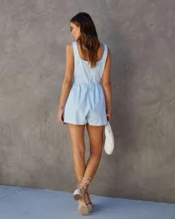 Cella Pocketed Romper - Light Blue -clothes Sales Cellapocketedromperlightblue23