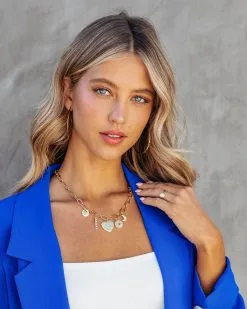 Charming Heart Necklace - Gold -clothes Sales CharmingHeartNecklace Gold 7072