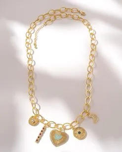 Charming Heart Necklace - Gold