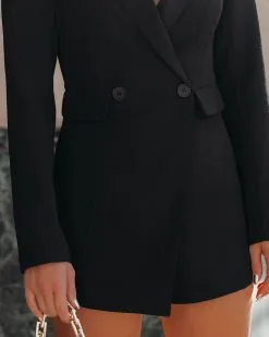City With Style Wrap Blazer Romper - Black - FINAL SALE -clothes Sales CityWithStyleWrapBlazerRomperBlack90