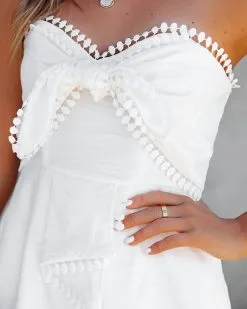 Cloud Nine Strapless Tie Front Romper - FINAL SALE -clothes Sales CloudNineStraplessFrontRomper49