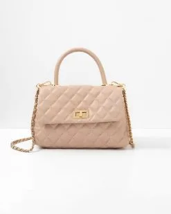 Cordelia Quilted Crossbody Bag - Taupe - SALE