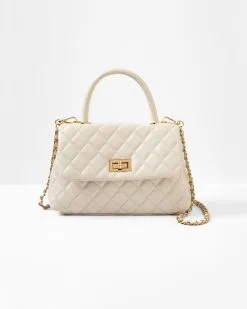 Cordelia Quilted Crossbody Bag - White - SALE