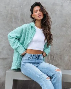 Cover Girl Tweed Pocketed Jacket - Pistachio - FINAL SALE -clothes Sales CoverGirlTweedPocketedJacket Pistachio 10