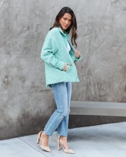 Cover Girl Tweed Pocketed Jacket - Pistachio - FINAL SALE -clothes Sales CoverGirlTweedPocketedJacket Pistachio 3