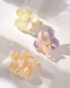 Daisy Flower Clip Set - Lavender/Lime/Peach - SALE