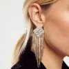 Diamond Fringe Drop Earrings - Gold - FINAL SALE