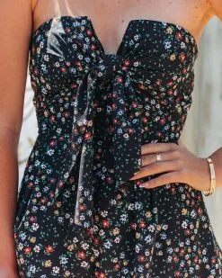 Ditsy Days Strapless Floral Tie Front Romper - FINAL SALE -clothes Sales DitsyDaysStraplessFloralTieFrontRomper42