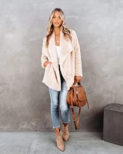 Do The Trick Pocketed Faux Fur Drape Coat - FINAL SALE -clothes Sales DoTheTrickPocketedFauxFurDrapeCoat 13