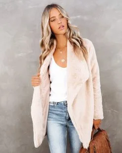 Do The Trick Pocketed Faux Fur Drape Coat - FINAL SALE -clothes Sales DoTheTrickPocketedFauxFurDrapeCoat 15