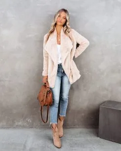 Do The Trick Pocketed Faux Fur Drape Coat - FINAL SALE -clothes Sales DoTheTrickPocketedFauxFurDrapeCoat 4