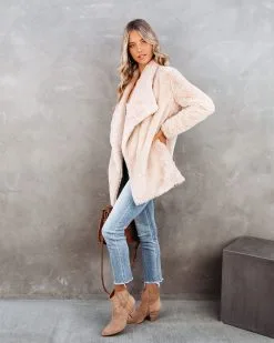 Do The Trick Pocketed Faux Fur Drape Coat - FINAL SALE -clothes Sales DoTheTrickPocketedFauxFurDrapeCoat 5