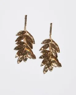 Golden Vines Drop Earrings - Gold
