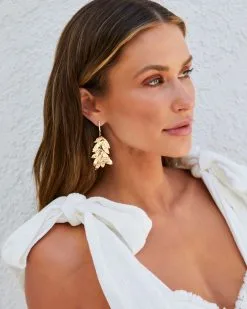 Golden Vines Drop Earrings - Gold -clothes Sales E14096G2 GOLD 0785