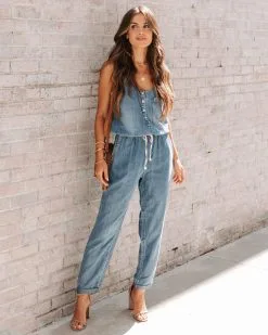 Cuverton Pocketed Chambray Jumpsuit 14 Cuverton Pocketed Chambray Jumpsuit -clothes Sales EM4A1034