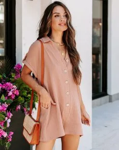 Splendor Spring Cotton Pocketed Romper - Dusty Mauve - FINAL SALE 17 Splendor Spring Cotton Pocketed Romper - Dusty Mauve - FINAL SALE -clothes Sales EM4A1524