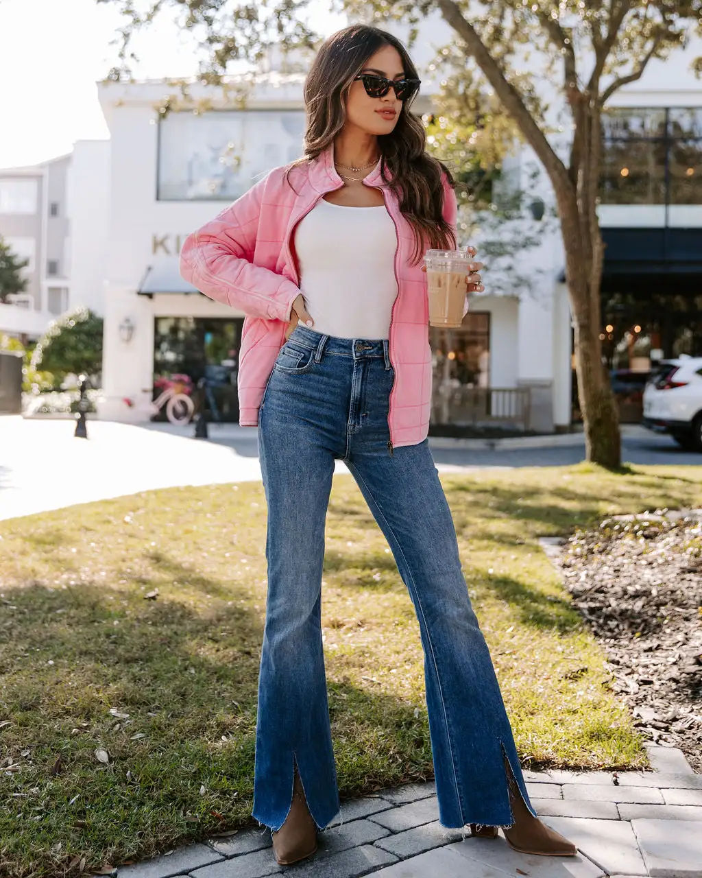 Sadie Quilted Pocketed Cotton Blend Jacket - Faded Pink - FINAL SALE 6 Sadie Quilted Pocketed Cotton Blend Jacket - Faded Pink - FINAL SALE - Image 6