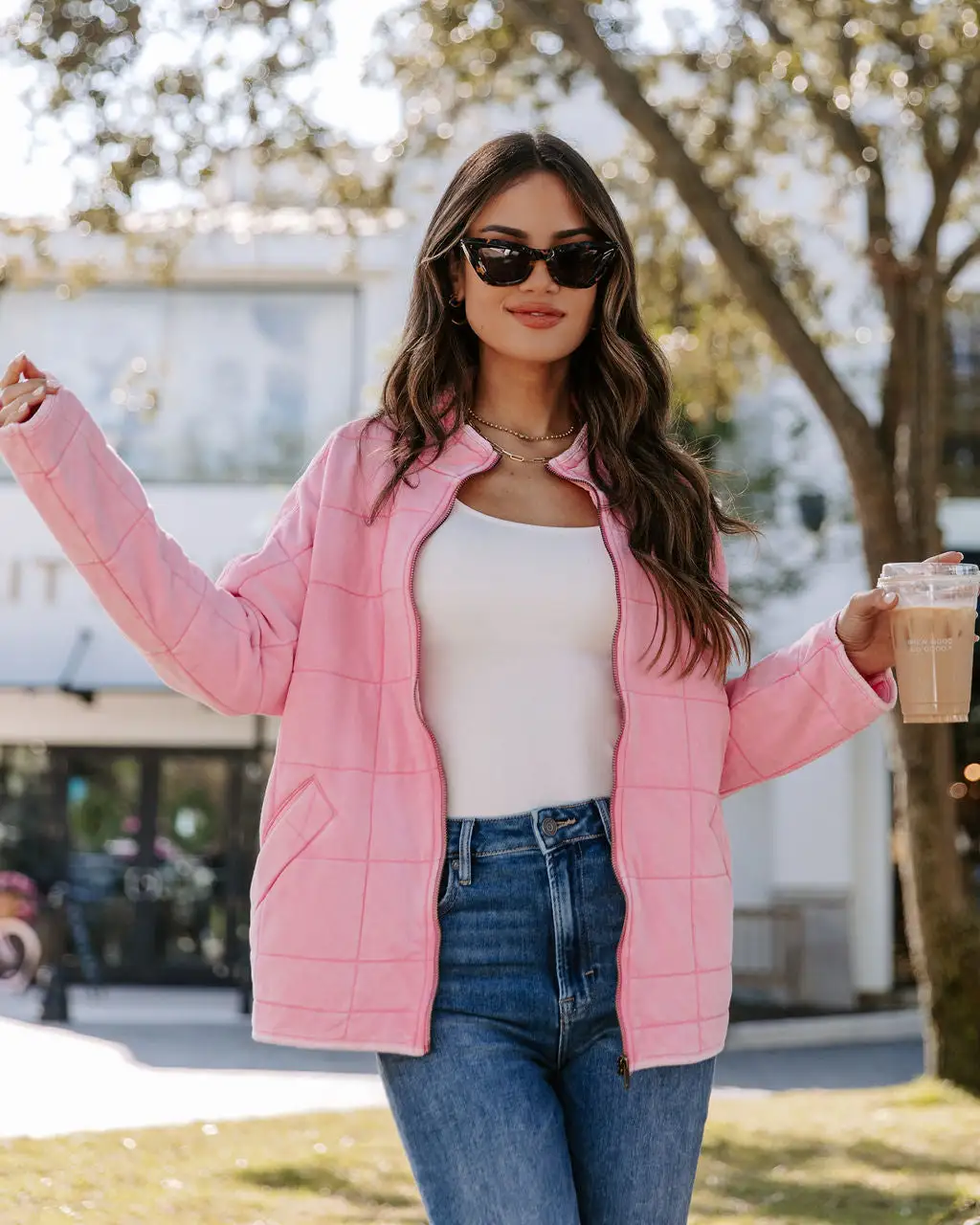 Sadie Quilted Pocketed Cotton Blend Jacket - Faded Pink - FINAL SALE 7 Sadie Quilted Pocketed Cotton Blend Jacket - Faded Pink - FINAL SALE - Image 7