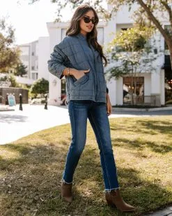 Sadie Quilted Pocketed Cotton Blend Jacket - Faded Blue - FINAL SALE -clothes Sales EM4A1669 9e528708 f330 4fb8 abee 4977c8d7282b