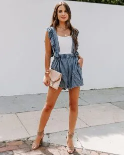 Daniela Ruffle Pocketed Romper - FINAL SALE -clothes Sales EM4A2656