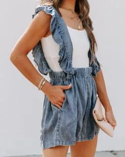 Daniela Ruffle Pocketed Romper - FINAL SALE -clothes Sales EM4A2666