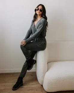Colette Pocketed Drawstring Jumpsuit - Dark Grey - FINAL SALE -clothes Sales EM4A3219 19306015 3347 4c07 84b3 755a76450b57