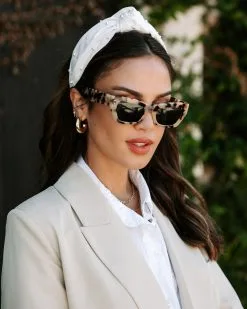 Angela Twisted Front Pearl Embellished Headband - White - SALE -clothes Sales EM4A3330