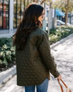 Landry Quilted Pocketed Jacket - Olive - FINAL SALE -clothes Sales EM4A3805