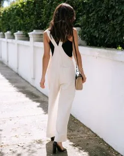 Blake Cotton Blend Pocketed Overalls - Cream - SALE -clothes Sales EM4A4890 ec672573 8721 4660 bf85 9f4f47fb587f