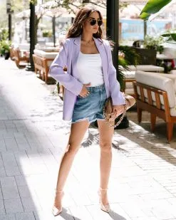 Standards Pocketed Blazer - Lilac - SALE -clothes Sales EM4A5713