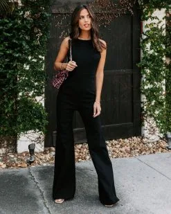 Beautiful Minds Cotton Flare Jumpsuit - Black - SALE -clothes Sales EM4A5746