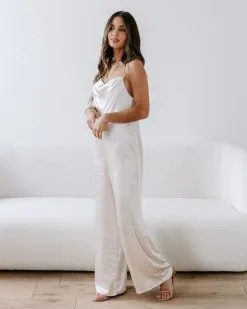 Miabella Satin Cowl Neck Jumpsuit - Champagne - FINAL SALE -clothes Sales EM4A6479 ab77ff34 db00 446a b669 869fd4b8d659
