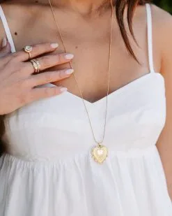 Heart Of Steel Necklace - Gold - FINAL SALE