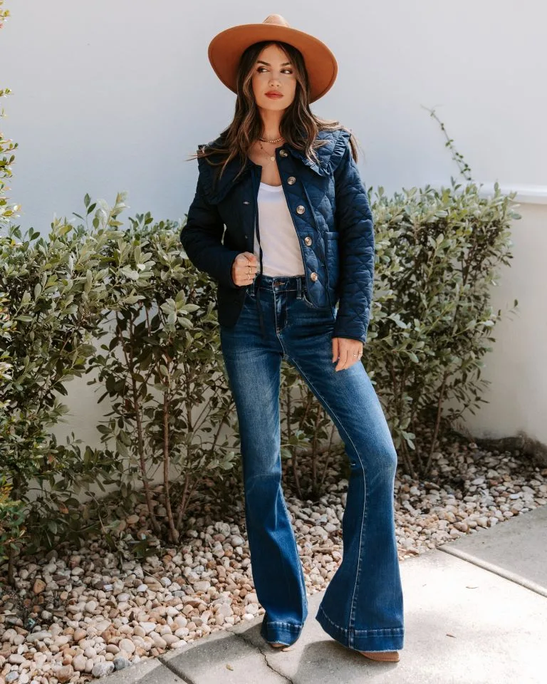 Loretta Cotton Pocketed Quilted Jacket - Navy - LAST CHANCE 5 Loretta Cotton Pocketed Quilted Jacket - Navy - LAST CHANCE - Image 5