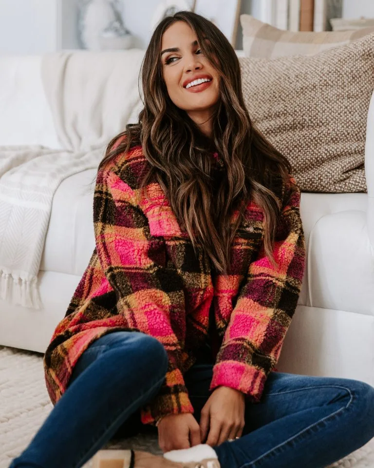 Perfect Day Pocketed Plaid Teddy Jacket - LAST CHANCE 5 Perfect Day Pocketed Plaid Teddy Jacket - LAST CHANCE - Image 5