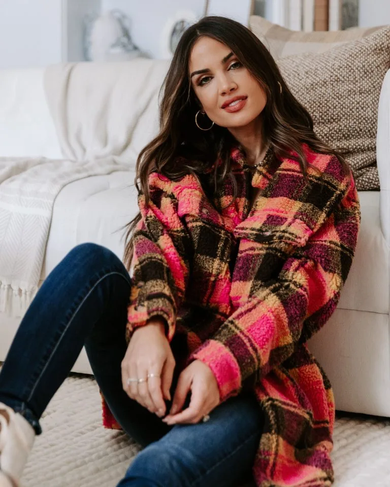 Perfect Day Pocketed Plaid Teddy Jacket - LAST CHANCE 2 Perfect Day Pocketed Plaid Teddy Jacket - LAST CHANCE - Image 2