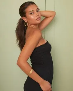 Eliana Smocked Strapless Jumpsuit - Black -clothes Sales ElianaSmockedStraplessJumpsuit Black51