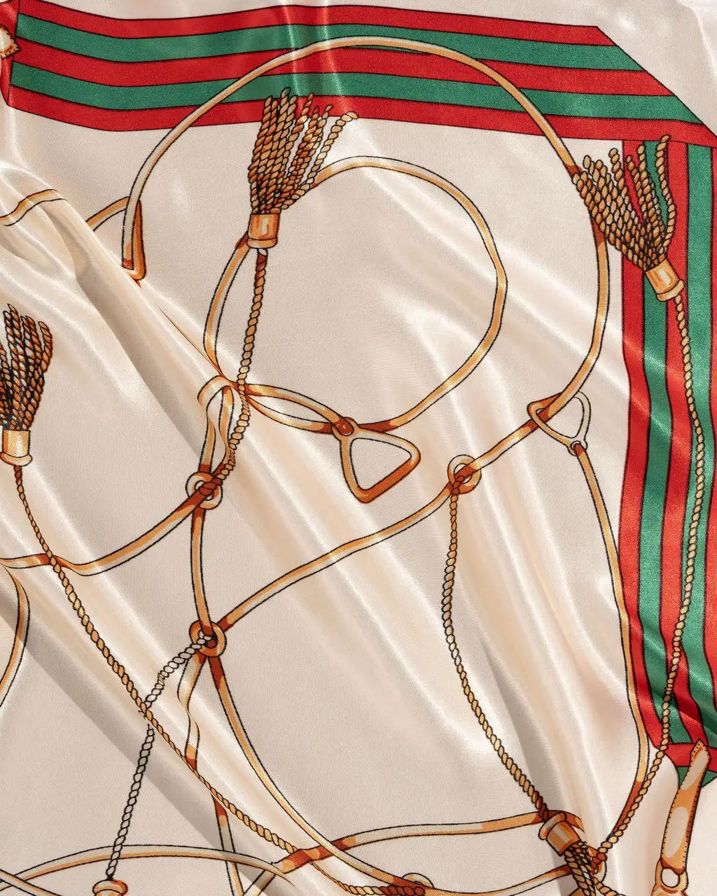 Emiliana Satin Printed Scarf - Ivory - LAST CHANCE 2 Emiliana Satin Printed Scarf - Ivory - LAST CHANCE - Image 2