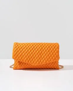 Evelynn Quilted Crossbody Bag - Orange
