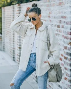 Big Rock Pocketed Sherpa Jacket - Beige - FINAL SALE -clothes Sales FO6C0101 a03933bd e040 4153 8458 b5c31bd61806