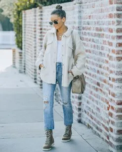 Big Rock Pocketed Sherpa Jacket - Beige - FINAL SALE -clothes Sales FO6C0151 78e2f836 1c23 473b b136 343312fb5f8f