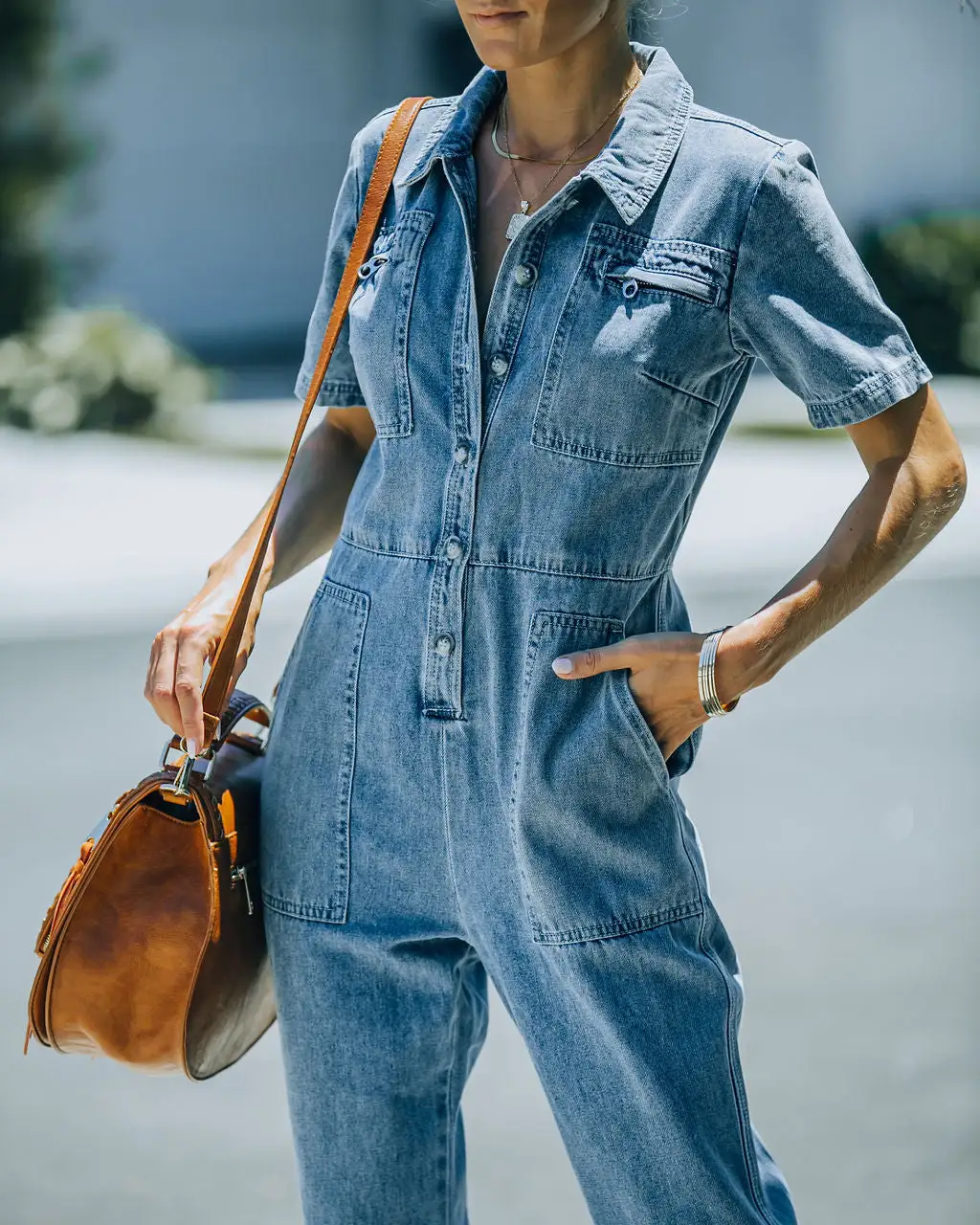 Falon Pocketed Denim Utility Jumpsuit - FINAL SALE 6 Falon Pocketed Denim Utility Jumpsuit - FINAL SALE - Image 6