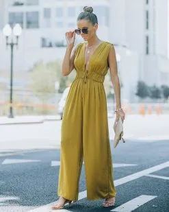 Andrea Satin Wide Leg Jumpsuit - Chartreuse - FINAL SALE -clothes Sales FO6C0545 7071937b d9d0 4c3f 87ee 744d4e727cf6
