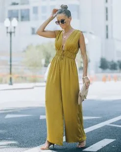 Andrea Satin Wide Leg Jumpsuit - Chartreuse - FINAL SALE -clothes Sales FO6C0549 9cbfc7e0 4b7a 41ca ab56 0b81a9672c1f