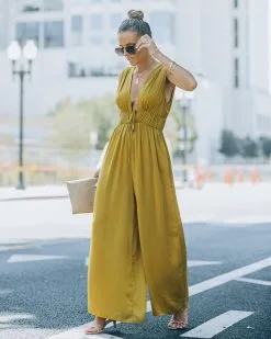 Andrea Satin Wide Leg Jumpsuit - Chartreuse - FINAL SALE -clothes Sales FO6C0555 9f84673d 99f9 4fe8 9127 d45763d60522