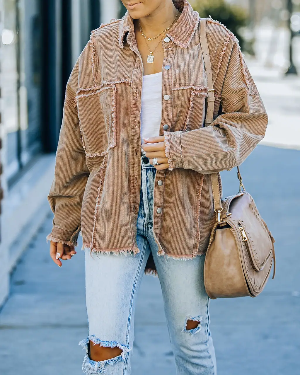 Navid Cotton Pocketed Corduroy Shacket - Brown Sugar - FINAL SALE 7 Navid Cotton Pocketed Corduroy Shacket - Brown Sugar - FINAL SALE - Image 7