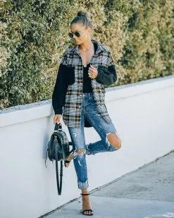 Amata Cotton Blend Plaid Shacket - FINAL SALE -clothes Sales FO6C1503 a112b0be 7ccd 4b93 888c e541973a3d05