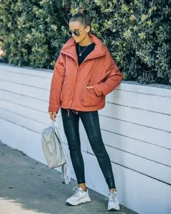 Cassian Pocketed Quilted Puffer Jacket - Ginger - FINAL SALE -clothes Sales FO6C1593