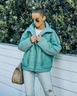 Cassian Pocketed Quilted Puffer Jacket - Seafoam - FINAL SALE -clothes Sales FO6C1647 acc0c662 ea68 499d a0ee b0c6fea6641c